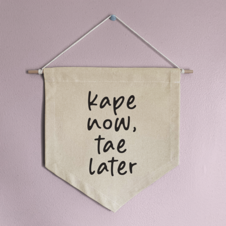 Small Custom Text Canvas Banner, Natural